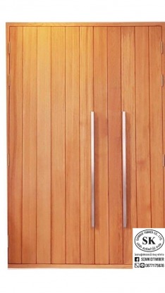 ประตูไม้บานคู่ - ประตูไม้ หน้าต่าง ราคาโรงงาน - สมคิดค้าไม้